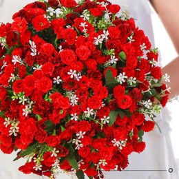 Decorative Flowers Fake Flower Arrangement Artificial Carnation Silk Bouquets For Wedding Home Decoration Set Of 25 Heads Valentines