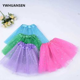 tutu Dress YWHUANSEN Star Sequin Glitter Summer Toddler Skirts of Tulle for Girls Kids Saia Tutu Menina Pink Carnival Costumes for Children d240507