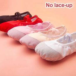 Dance Shoes Lace-Up Free Children's Body Training Ballet Leather Head Soft-Soled Supplies