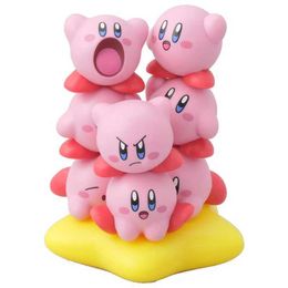 Action Toy Figures 10pcs Mini Dolls Set Anime Game Star Kirby Pile Up Figure Toy Cartoon Action Figurine Stackable Children Educational Toy Gift T240506