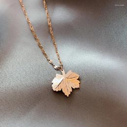 Choker Classic Fashion Stainless Steel Maple Pendant Necklace 2024 Jewelry Wedding Party Women's Sexy