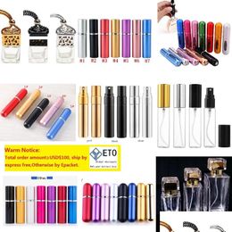 Perfume Bottle 5Ml Mini Spray Per Travel Refillable Empty Cosmetic Container Atomizer Aluminum Bottles 2Styles 10Ml 12Ml Drop Delivery Dhgn7