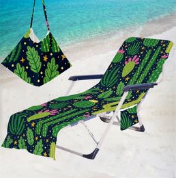 Chair Covers Beach Chair Cover Absorbent Cactus Print Ultra Fine Fiber Beach Towel