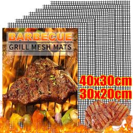 Accessories New Nonstick Barbecue Grilling Mat Replacement Mesh Mats Reusable Heat Resistance BBQ Grill Kitchen Cooking Baking Net Tools