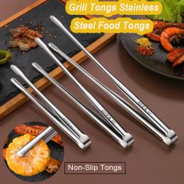 Accessories Grill Tongs Stainless Steel Food Tongs For BBQ Cooking Utensils Tongs Silver NonSlip Tongs Camping Supplies Kitchen Tongs