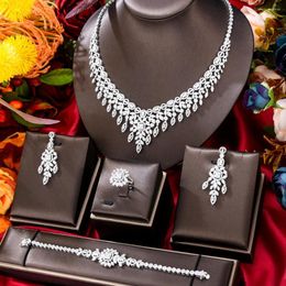 Necklace Earrings Set GODKI Trendy 4pcs Full Bridal For Women Party Luxury Dubai CZ Crystal Wedding