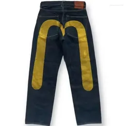 Men's Jeans Spring Autumn High Street Fashion Big Printed Trousers Loose Straight Leg Men Casual Long Pants Fried