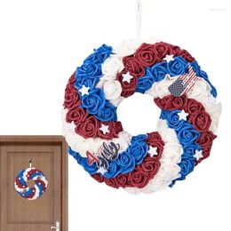 Decorative Flowers Patriotic Wreaths For Front Door 4th Of July Independence Day Decoration Multipurpose Colorful Home Decor