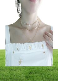 Pameng Silver Color Chain Leaves Multi Layer Choker Necklace for Women Collier Femme Fashion Jewelry Gold Color9818766