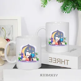 Mugs 1Pc Cartoon Cute Lamb Eid Al-Adha Custom Pattern Ceramic Mug Milk Coffee Juice Cup Suitable For Gifts