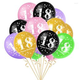 Party Decoration 10pcs 12inch 18th Happy Birthday Balloon Latex Printed Ballon 18 Year Old Anniversary Wedding Supplies