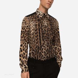 and s Leopard Print Cotton Shirt Mens Designer Shirts Brand Clothing Men Long Sleeve Dress Hip Hop Style Tops 841778 ZOEC 6PLP