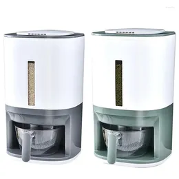 Storage Bottles Rice Container Dispenser Grain Sealed Cereal Separate Bucket With Measuring Cup Pet Food Kitchen Box