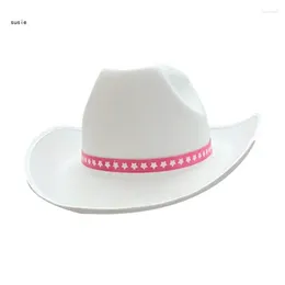 Berets X7YA Western White Cowboy Hat Household Decorative Ornament Crafts Accessory