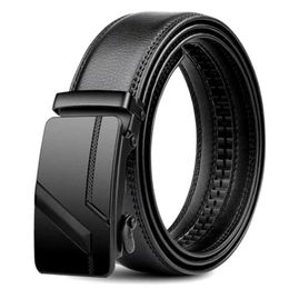 essories 105 150 140 160 170cm large-sized mens belt PU brand fashionable automatic simple buckle black PU leather belt 3.5cm wide J240506