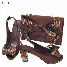 Dress Shoes Italian Style Ladies Sandals With Matching Bag Set For Party High Quality African Women Pumps And