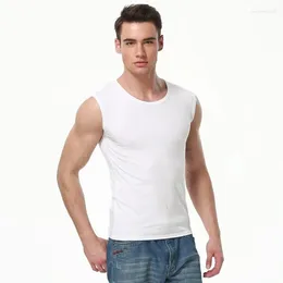 Men's Tank Tops Pure Cotton Sleeveless Vest Young Wide Shoulders Sports Fitness Slim