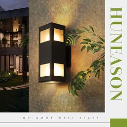 Enhance Your Outdoor Space with HUNEASON Dusk to Dawn Wall Lights - Waterproof, Modern Design, Aluminum Fixture for Garage, Porch, and More