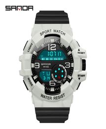 new arrivals man designer sanda 387 resin strap quartz watch calendar week luminous alarm clock mens waterproof sports watch 9765838