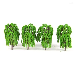 Decorative Flowers 3D Landscape Decoration Model Willow Trees Layout Train Railway 5.5cm Miniature Tree Artificial Scenery Plastic Resin 25