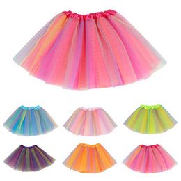 tutu Dress Fashion Girls Tutu Skirt Kids Ballet Dance Tulle Skirt Lovely Princess Dress 3 Layered Children Pettiskirt Fancy Performance d240507