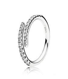 Clear CZ Diamond Shooting Star Ring Set Original Box for 925 Sterling Silver Women Girls Wedding meteor Open Rings5060254