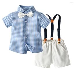 Clothing Sets Plaid Brother And Sister Kids Matching Outfits Boys Gentleman Suit Princess Girls Tutu Dress Children Clothes JYF