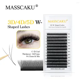 False Eyelashes MASSCAKU 0.07mm 3D/4D/5D/6D W Shape Volume Eyelash Extension Customization Super Soft Individual Lashes