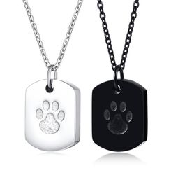 Dog Cremation Urn Necklace in Stainless Steel Dog Paw Pendants Urn Jewelry Urns for Pet Ashes3239629