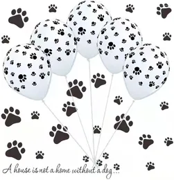 Party Decoration 10Pcs Print Latex Balloon 12Inch White Black Dog Bear Balloons For Birthday Baby Shower Home Decor Globos