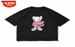 tide brand kaws printing summer shortsleeved Tshirt men and women Korean version of pure cotton loose BF drop shoulder lovers z8107352