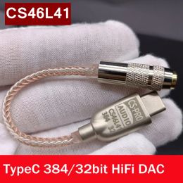 Amplifiers CS46L41 USB TypeC to 3.5mm Headphone Amplifier Decoding DAC HiFi Earphone Audio interface Adapter 32bit 384kHz Sound Amplifier