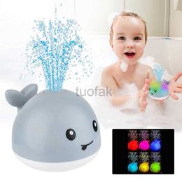 Bath Toys Baby Light Up Bath Toys Whale Automatic Sprinkler Bathtub Toys Pool Bathroom Shower Bath Toys for Toddlers Infant Kids Boy Gift d240507