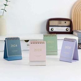 Calendar 2024 Desk Calendar Solid Colour 365 Days To Do List Kawaii Yearly Monthly Daily Planner Schedule Organisers Home Office Supplies