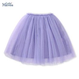 tutu Dress Little maven 2024 Baby Girls New Skirt Solid Purple Pretty Children Casual Clothes Tutu Skirt for Toddler Infant Kid Skirt d240507