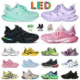 runners trainers tracks 3 designer casual shoes balincaga pink luxury mens womens top quality white light up track 3.0 LED sneakers black grey brown baliciga