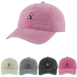 Ball Caps 2024 New Hot Sale Panda Embroidery Cute Baseball Cap For Women Men Sun Hat Fashion Streetwear Hip Hop Snapback Y240507