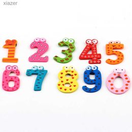 Fridge Magnets A set of size 10 wooden cute refrigerator magnets childrens education and learning toy gifts (random color) WX