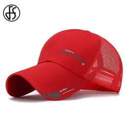 Ball Caps FS 2024 Summer Brand Trucker Hat With Mesh Black Red Canvas Baseball Cap For Men Streetwear Snapback Women Caps Gorras Hombre Y240507