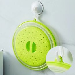 Vented Collapsible Microwave Lid Splatter Proof Food Plate Cover Easy Grip Handle Vapour Holes Dishwasher Safe BPA-Free