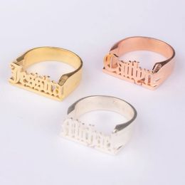 Customized Ring Ancient English Name Men Women Gold Ring Jewelry Gifts Stainless Steel Ring Personalized Couple 240507