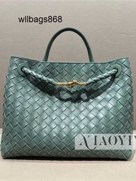 Leather Handbag Family Womens Handbag with Discount Andiamo Medium Woven Shoulder Bag 766016