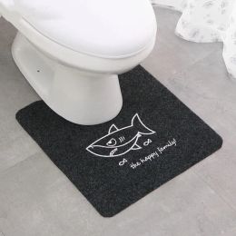 Mats Ushape Toilet Floor Mat Bathroom Nonslip Absorbent Foot Pad 3 Colour Household Cartoon Style Toilet Nonslip Mat Wearresistant