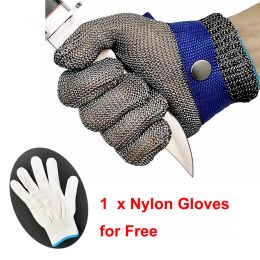 Gloves LPRED 1 Pc Cut Resistant Stainless Steel Gloves Working Safety Gloves Metal Mesh Anti Cutting For Butcher Worker