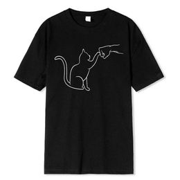 Men's T-Shirts Agreement reached with Cat T-shirt Womens O-neck Fashion Print Street Clothing Graphic Harajuku Cute Casual Retro Summer Unisex T-shirtL2405L2405