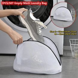 Organisation 1PCS Mesh Laundry Bag Zips Shoe Washing Bag