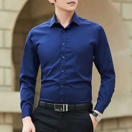 Men's Dress Shirts Mens Classic Long-Sled Standard Dress Shirt Formal Business Social Simple Basic Design Casual Shirt Work Office Tops d240507