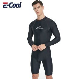 Suits Men's One Piece Swimsuit Front Zipper Long Sleeved Diving Suit Sun Protection Quick Dry Swimming Surfing Wet Suit Swimwear