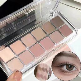 Low Saturation Eyeshadow Palette Nude Matte Colour Tea Apricot Eye Shadow Contour Charming Daily Makeup For Women Korean Comestic 240425