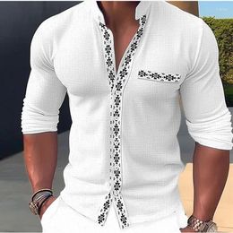 Men's Casual Shirts Spring Summer Shirt Fashion Button Stitching Stripe Designer Design Hawaii Simple Comfortable Soft Material